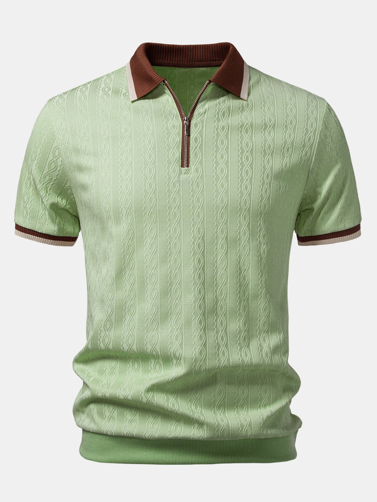 TAORMINA Knitted Zip Polo Shirt - 4