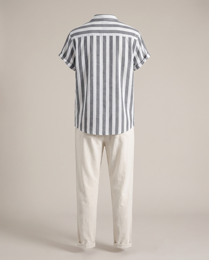 Cetara Set — Striped Shirt & Drawstring Trousers