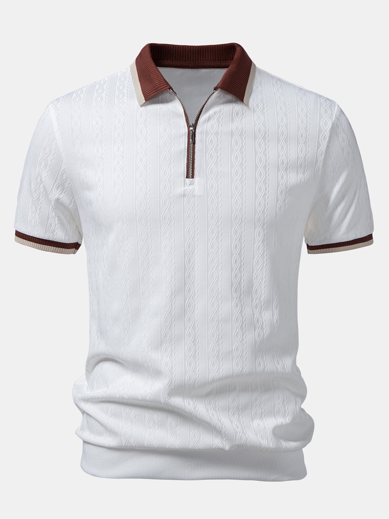 TAORMINA Knitted Zip Polo Shirt - 3