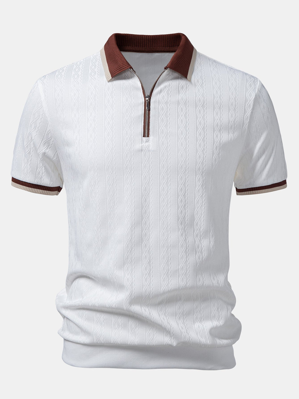 TAORMINA Knitted Zip Polo Shirt - 3