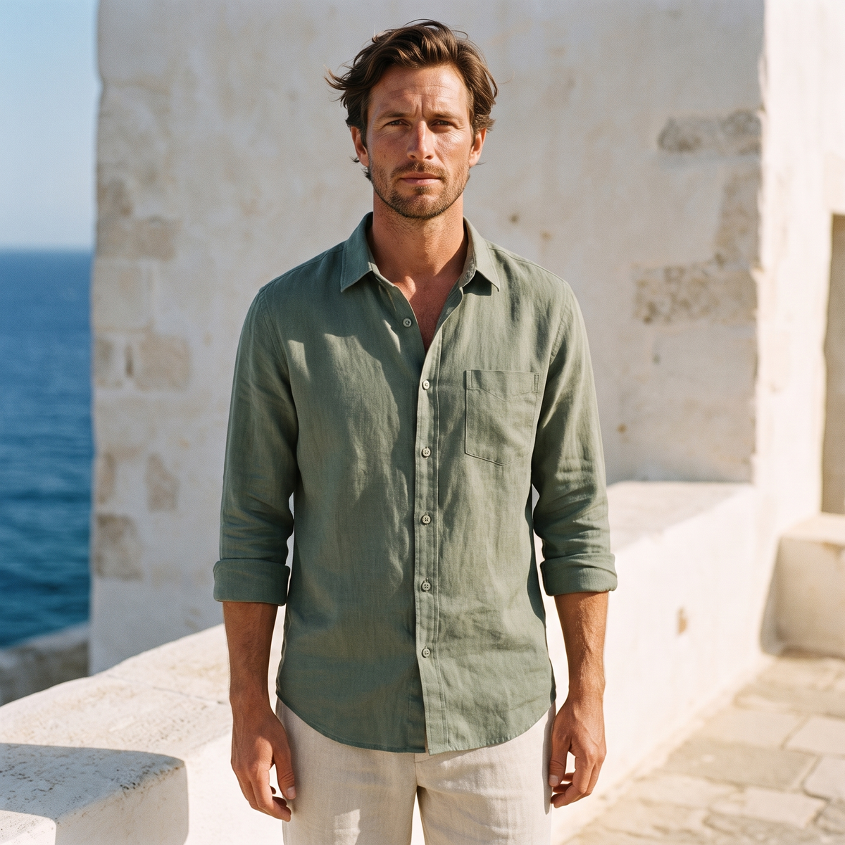 Camogli Shirt — Linen Shirt with Chest Pocket