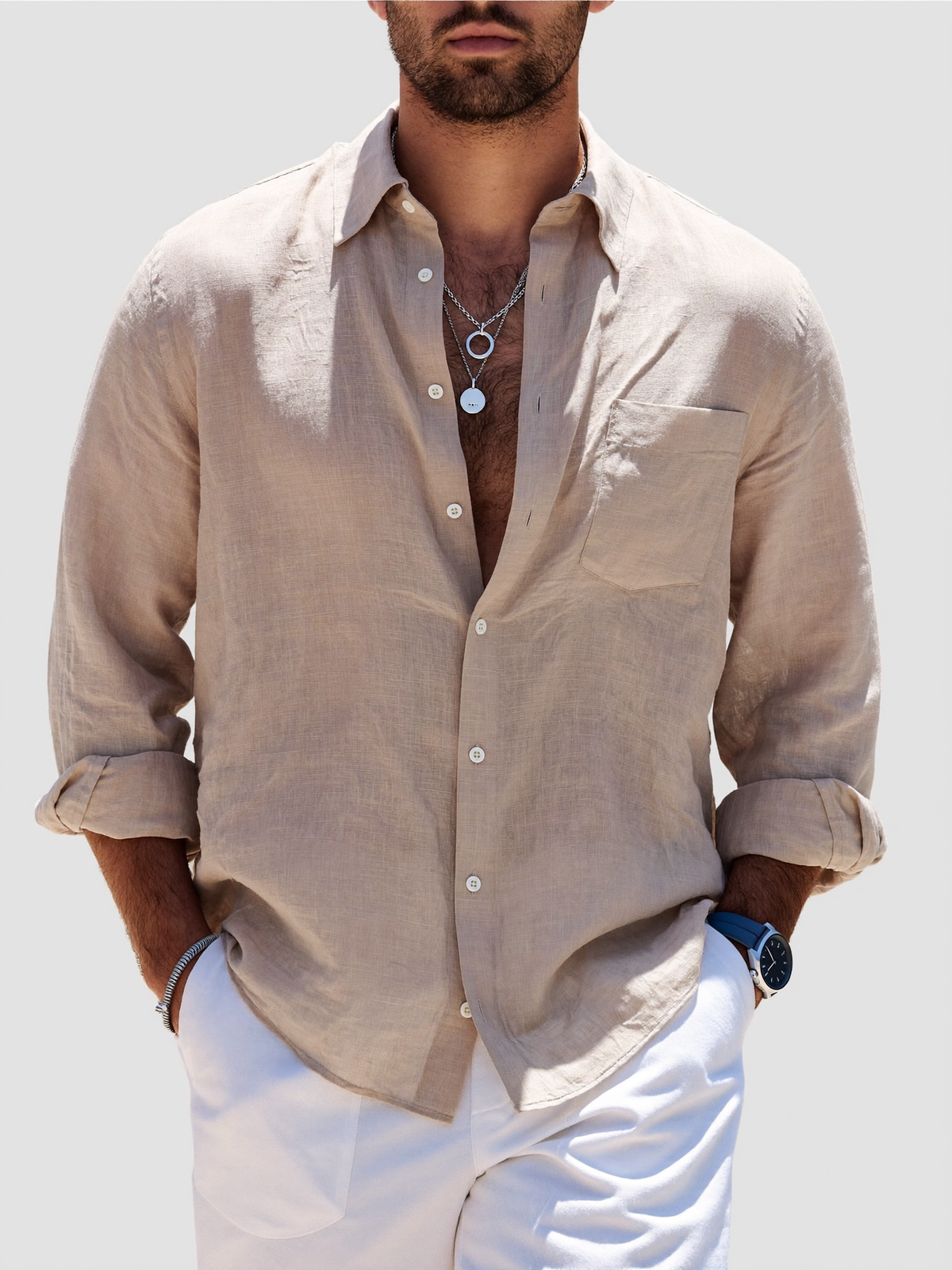 Ponza Shirt — Long Sleeve Linen Shirt