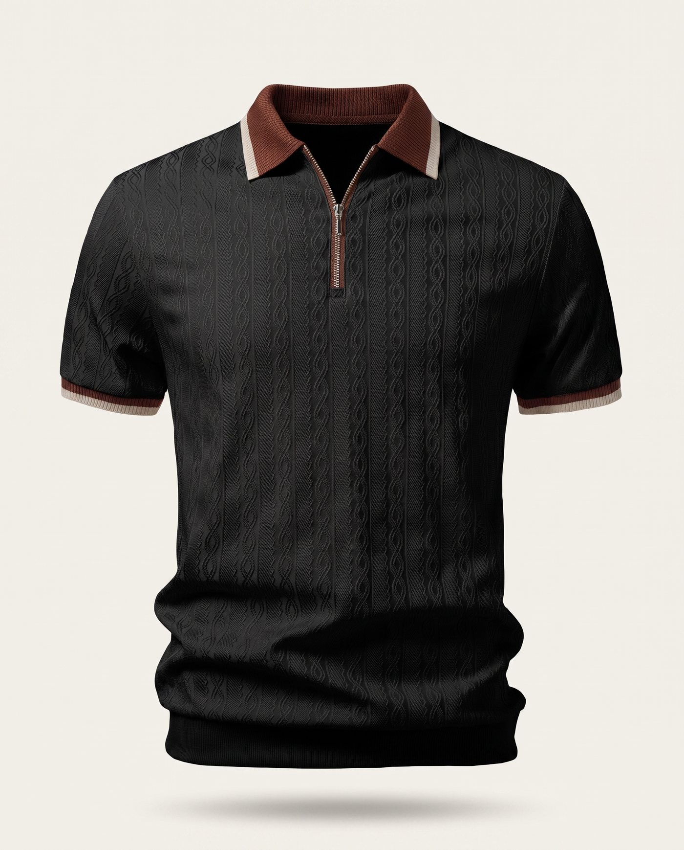 TAORMINA Knitted Zip Polo Shirt