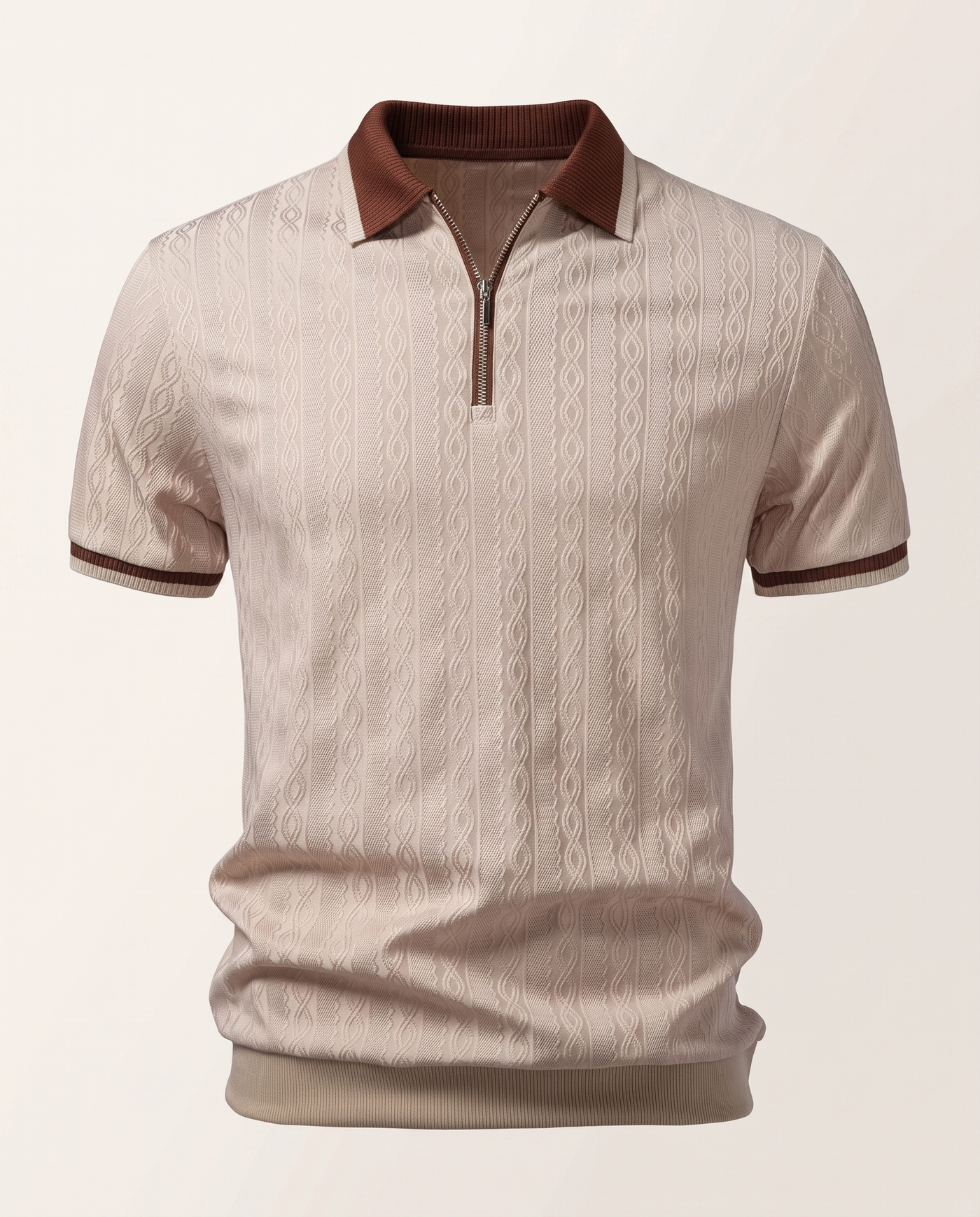 TAORMINA Knitted Zip Polo Shirt